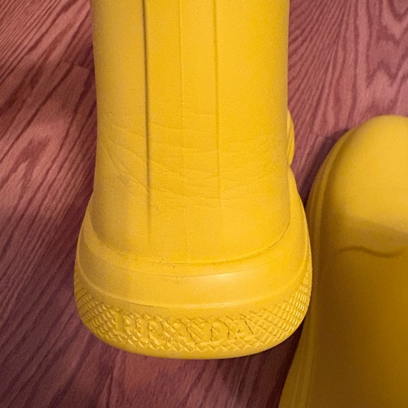 Prada Yellow Rain Boots Size 37 / 7 Great Condition - Picture 7 of 8